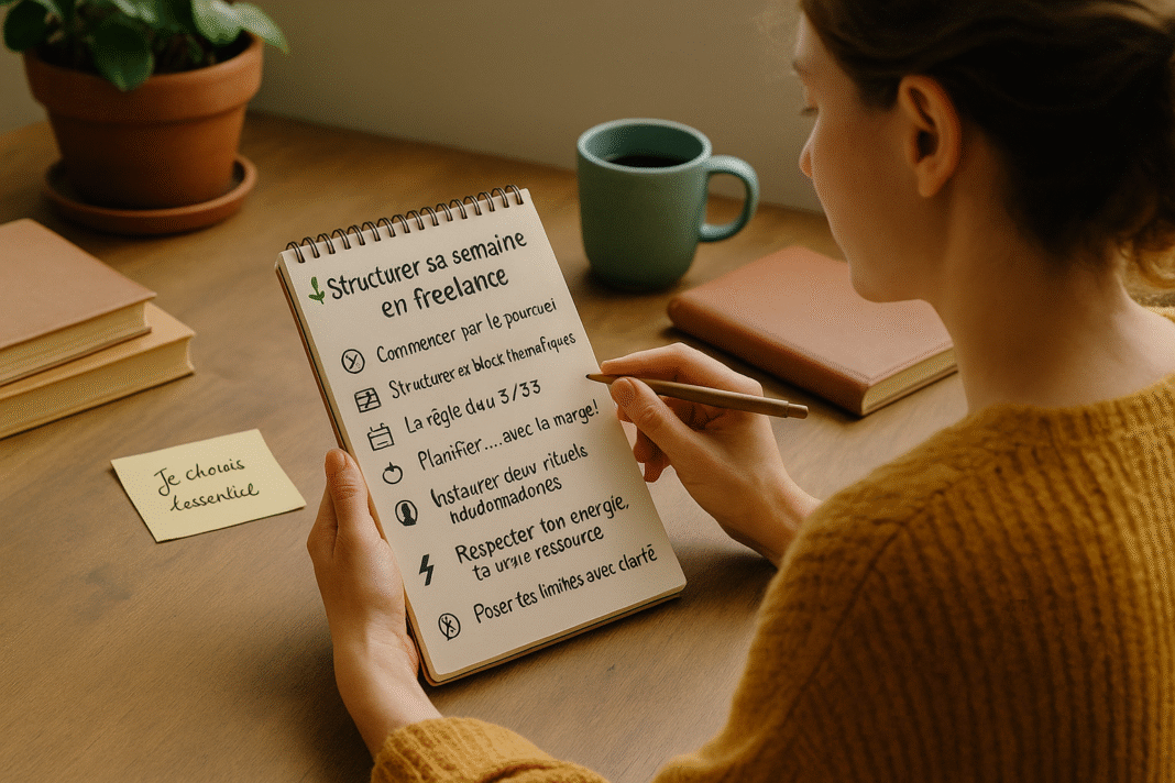 Ma semaine type freelance : structurer sans rigidité pour mieux avancer